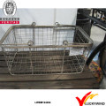 Vintage Retro Gray Coloured Metal Wire Basket for Storage